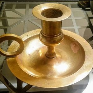 Solid brass candle holder